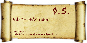 Vér Sándor névjegykártya