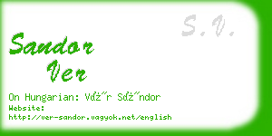 sandor ver business card